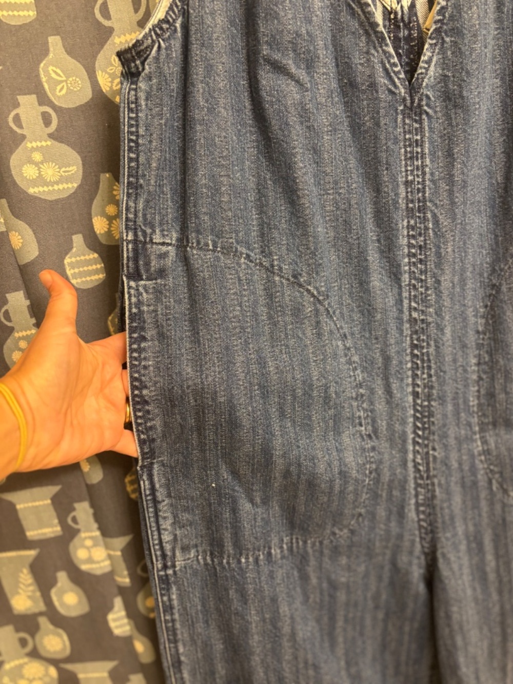 Madewell Denim V-Neck Wide-Leg Jumpsuit. Size medium. - Picture 3 of 4